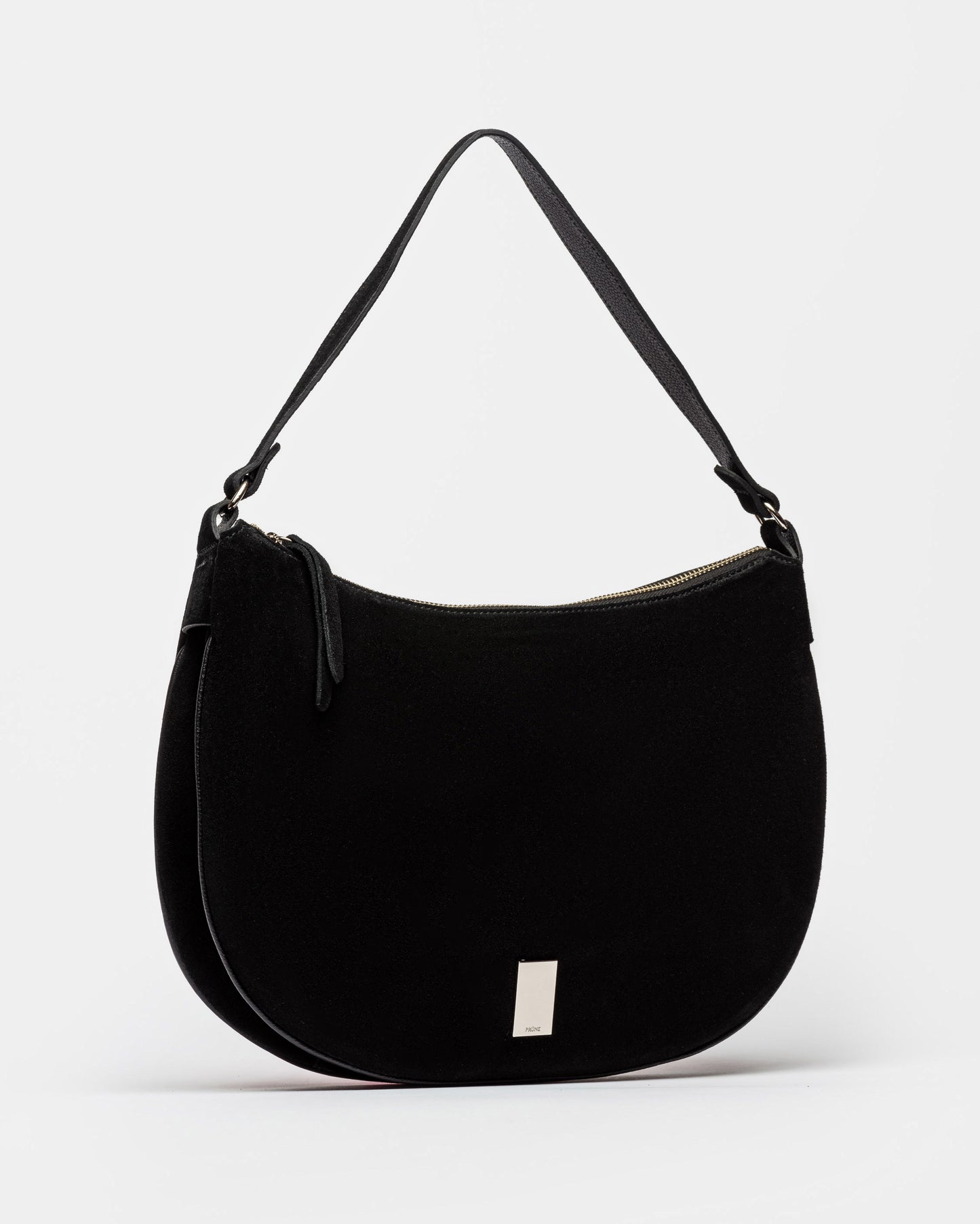 Bolso Lua En Piel Gamuza Prune