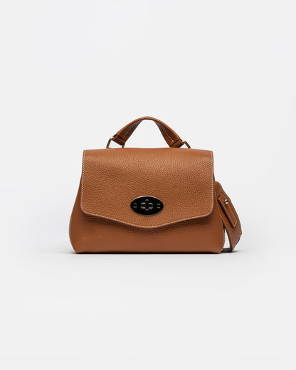 Bolso De Mano Folder En Piel Graneada Prune