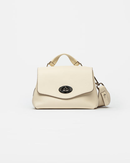 Bolso De Mano Folder En Piel Graneada Prune